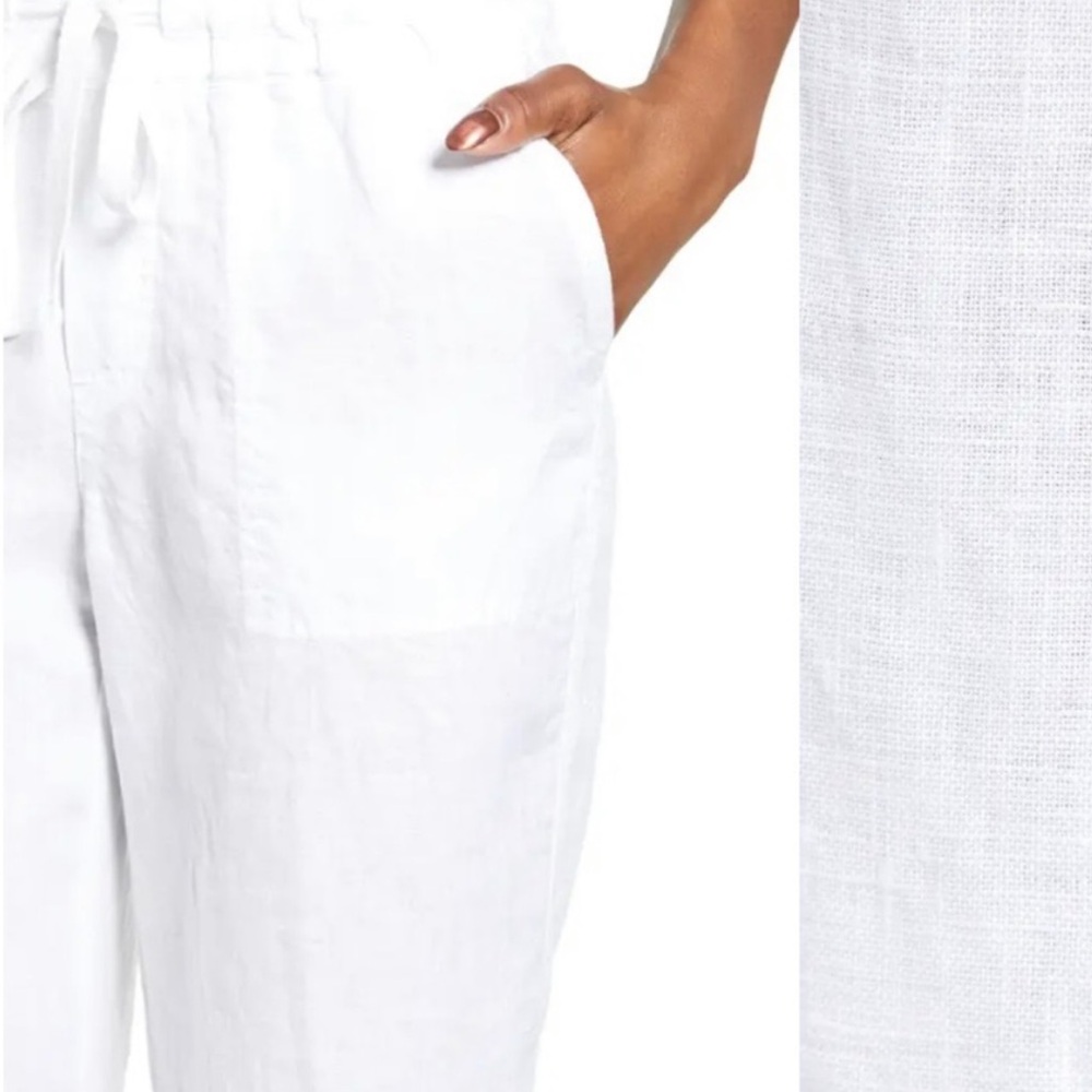 Caslon Nordstrom  100% linen drawstring off white pants plus 1X - Picture 4 of 10